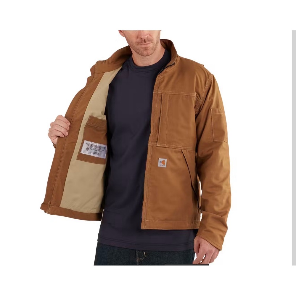 Carhartt FR Flame Resistant‎ Relaxed Fit Jacket Brown Mens 4XL OJ2182-FRM NEW - Picture 3 of 8